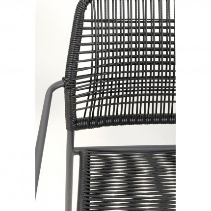 Outdoor set Madagascar table and 4 chairs black Kare Design
