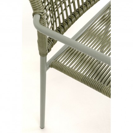 Ensemble de jardin Madagascar table et 4 chaises vertes Kare Design
