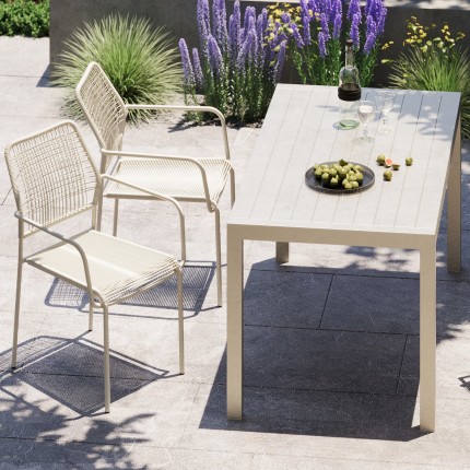 Outdoor set Madagascar table and 4 chairs grey Kare Design
