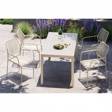 Ensemble de jardin Madagascar table et 4 chaises grises Kare Design
