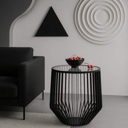 Table d'appoint Corinne 40cm noire Kare Design
