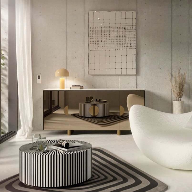 Retro beige table lamp - Loungy - Kare Design