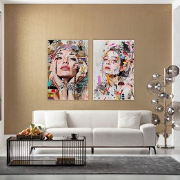 Tableau en verre femme artistique de face - Kare Design