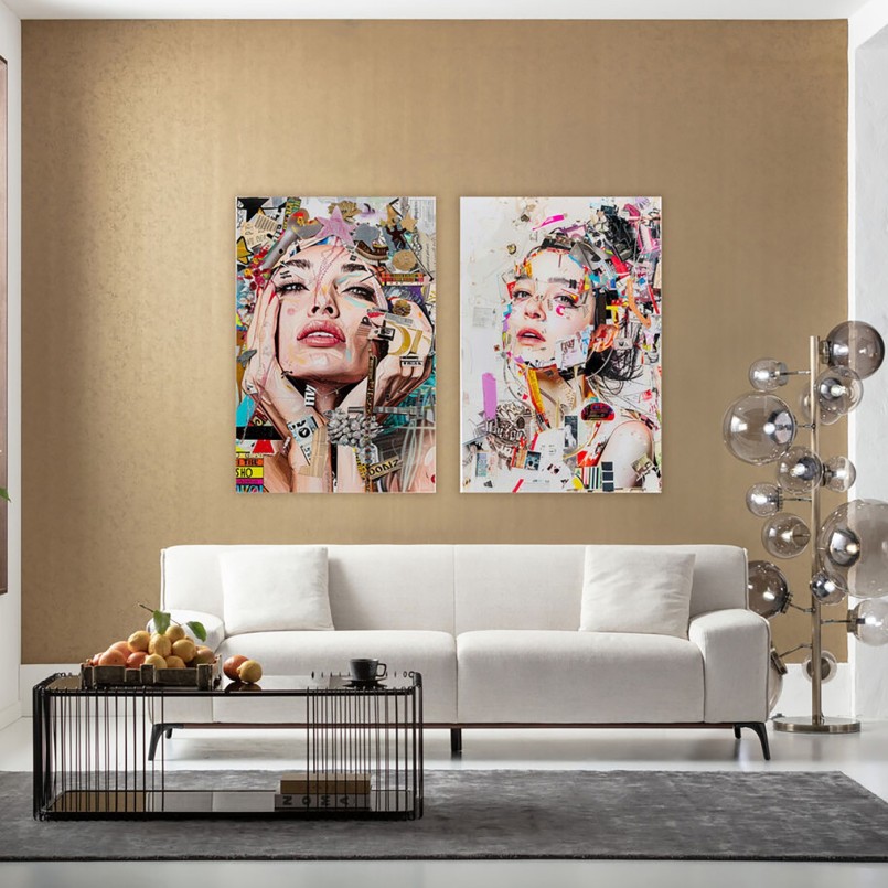 Glass Picture artistic woman face 80x120cm Kare Design
