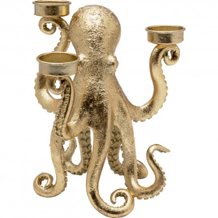 Candler Holder octopus 23cm gold Kare Design
