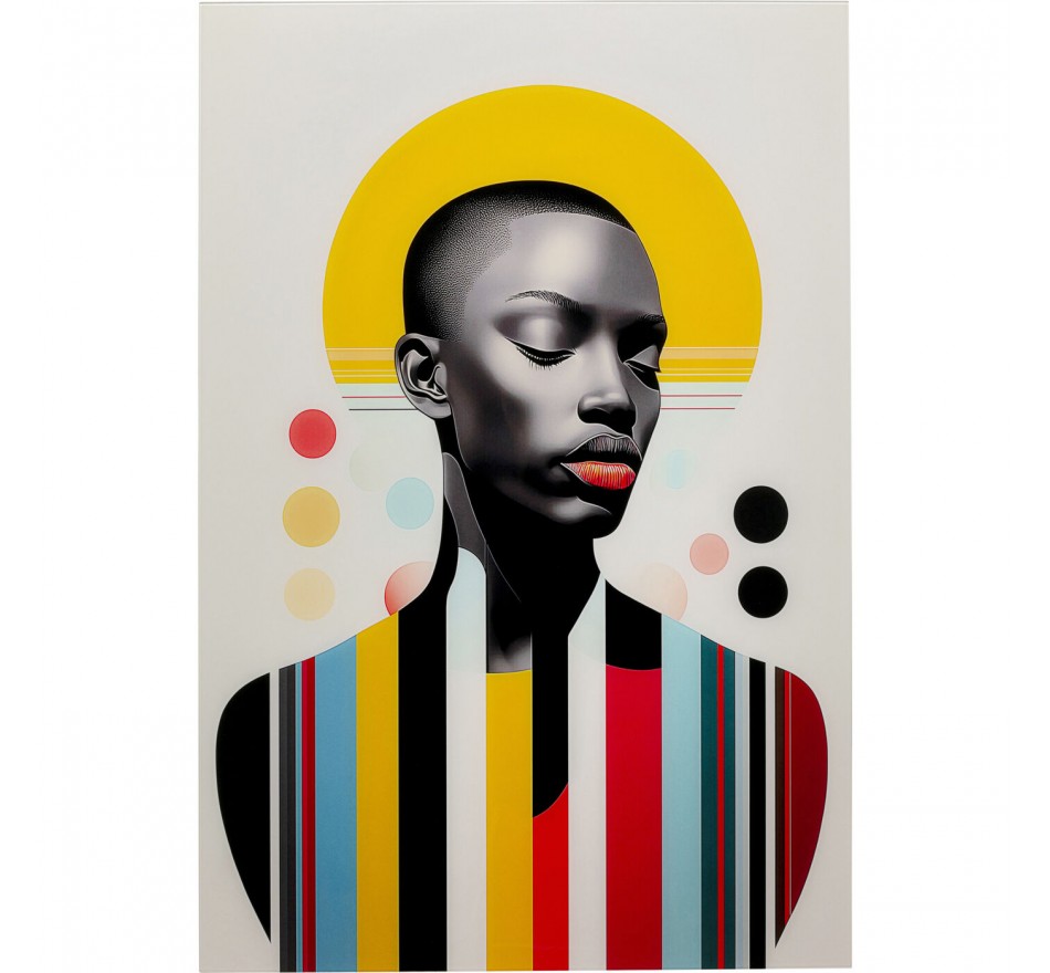 Glass Picture retro yellow woman 80x120cm Kare Design Glass Picture retro yellow woman 80x120cm Kare Design
