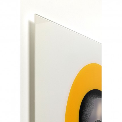 Glass Picture retro yellow woman 80x120cm Kare Design