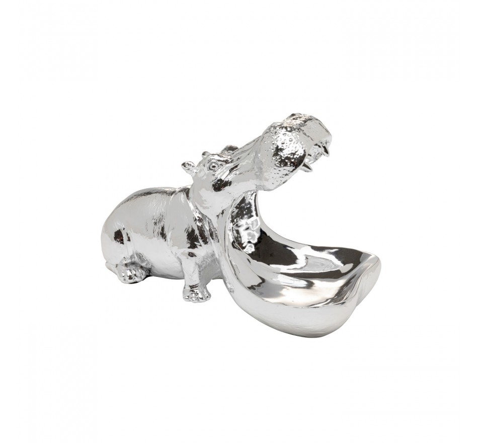 Déco hippopotame affamé argenté Kare Design Déco hippopotame affamé argenté Kare Design