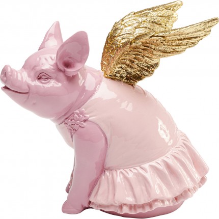 Tirelire cochon ailé 15cm rose Kare Design