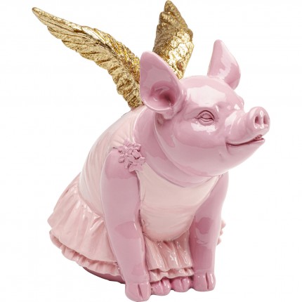 Tirelire cochon ailé 15cm rose Kare Design