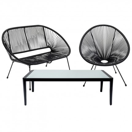 Ensemble de jardin Acapulco Tiki set de 3 noir Kare Design