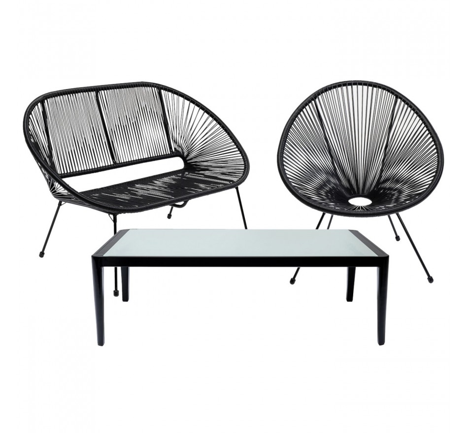 Outdoor set Acapulco Tiki (3/set) black Kare Design Outdoor set Acapulco Tiki (3/set) black Kare Design