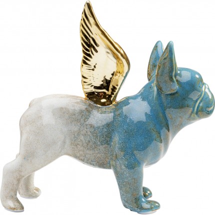 Déco bouledogue imitation pierre ailes dorées Kare Design