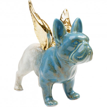 Déco bouledogue imitation pierre ailes dorées Kare Design