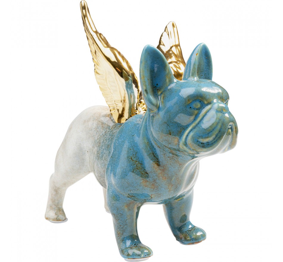 Déco bouledogue imitation pierre ailes dorées Kare Design Déco bouledogue imitation pierre ailes dorées Kare Design