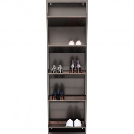 Shoe Container Caruso silver brushed 5 drawers Kare Design