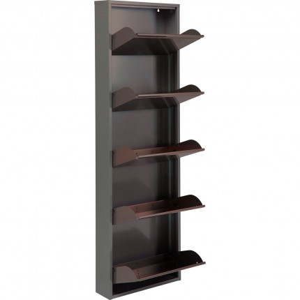 Shoe Container Caruso silver brushed 5 drawers Kare Design