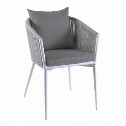 Chaise de jardin avec accoudoirs Uno blanche Gescova