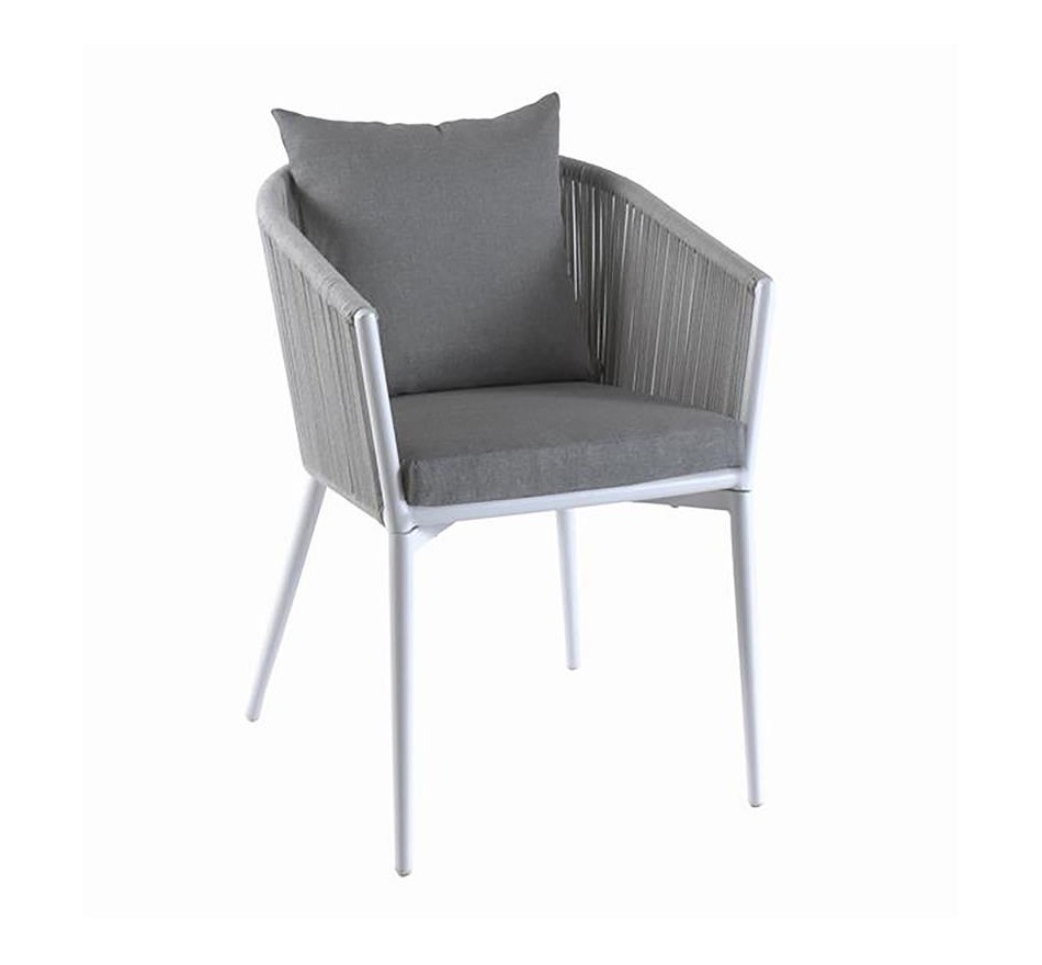 Chaise de jardin avec accoudoirs Uno blanche Gescova
