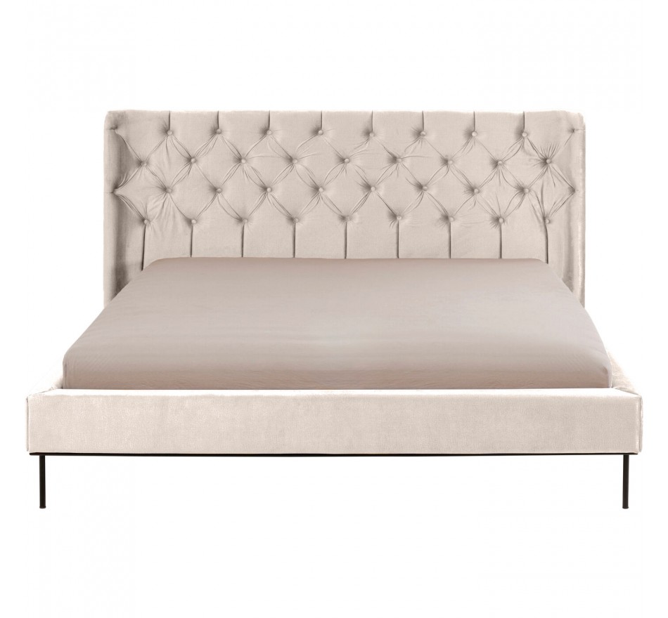 Lit Audrey velours crème Kare Design Lit Audrey velours crème Kare Design
