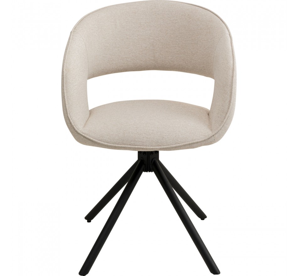 Chaise avec accoudoirs pivotante Gina noire Kare Design Chaise avec accoudoirs pivotante Gina noire Kare Design