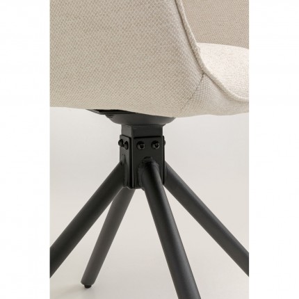Chaise avec accoudoirs pivotante Gina noire Kare Design