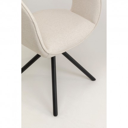 Chaise avec accoudoirs pivotante Gina noire Kare Design