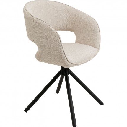 Chaise avec accoudoirs pivotante Gina noire Kare Design