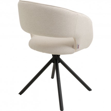 Chaise avec accoudoirs pivotante Gina noire Kare Design