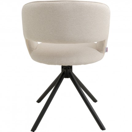 Chaise avec accoudoirs pivotante Gina noire Kare Design