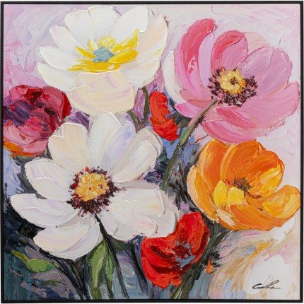 Tableau Frame prairie fleurie 80x80cm Kare Design