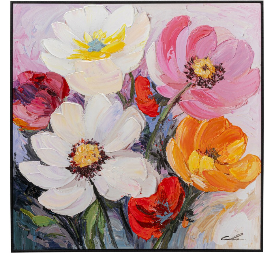 Tableau Frame prairie fleurie 80x80cm Kare Design Tableau Frame prairie fleurie 80x80cm Kare Design