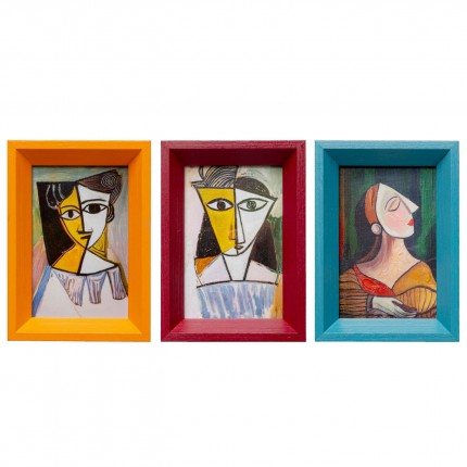 Tableau Frame portraits cubisme set de 3 Kare Design