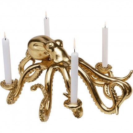 Candler Holder octopus 49cm gold Kare Design
