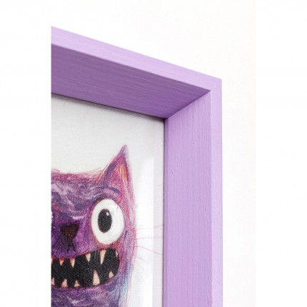 Framed Picture purple cat 13x18cm Kare Design