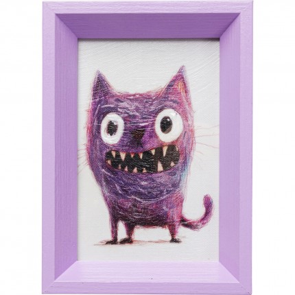 Framed Picture purple cat 13x18cm Kare Design
