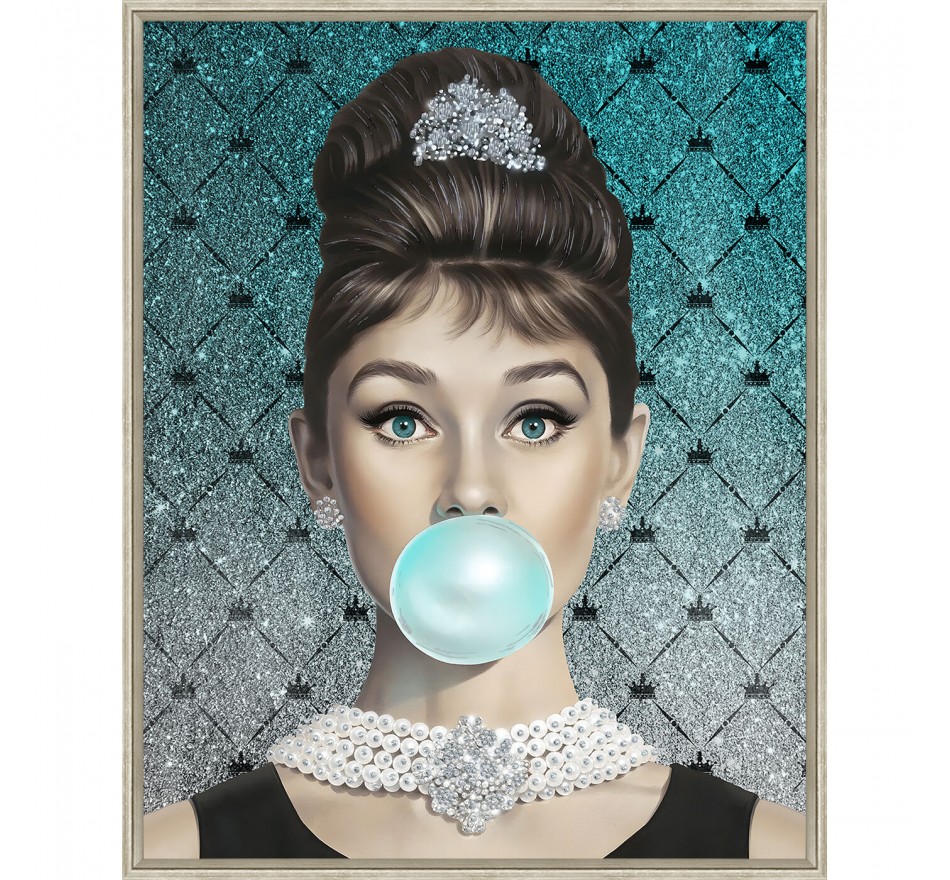 Tableau Frame femme chewing-gum 80x120cm Kare Design Tableau Frame femme chewing-gum 80x120cm Kare Design