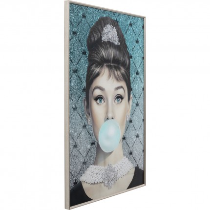 Tableau Frame femme chewing-gum 80x120cm Kare Design