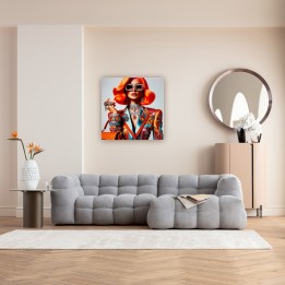 Tableau en verre femme bijoux - Kare Design
