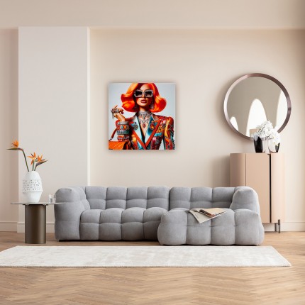 Tableau en verre femme bijoux 100x100cm Kare Design Tableau en verre femme bijoux 100x100cm Kare Design