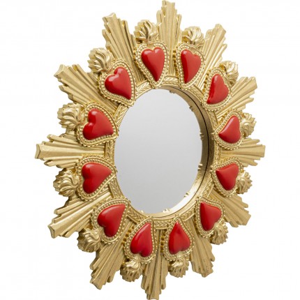 Miroir coeur enflammé 38cm Kare Design