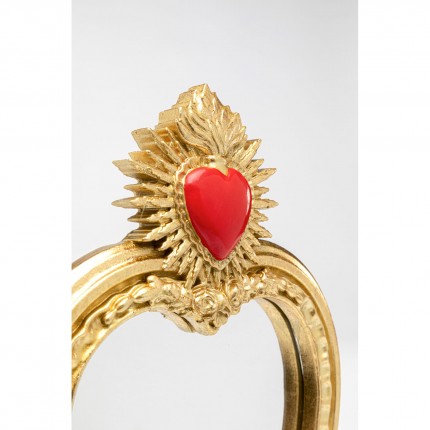Miroir sur pied coeur enflammé 30cm Kare Design