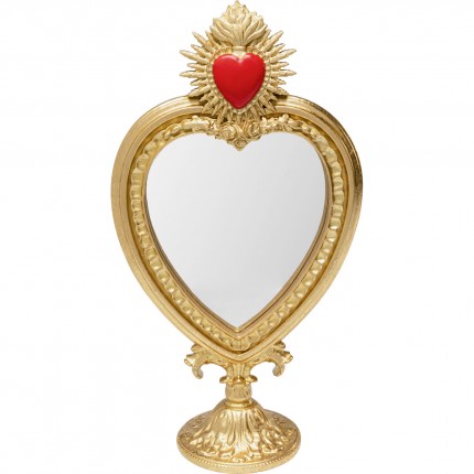 Miroir sur pied coeur enflammé 30cm Kare Design