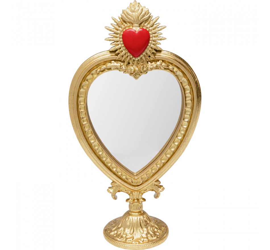 Miroir sur pied coeur enflammé 30cm Kare Design Miroir sur pied coeur enflammé 30cm Kare Design