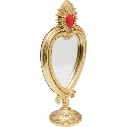 Miroir sur pied coeur enflammé 30cm Kare Design