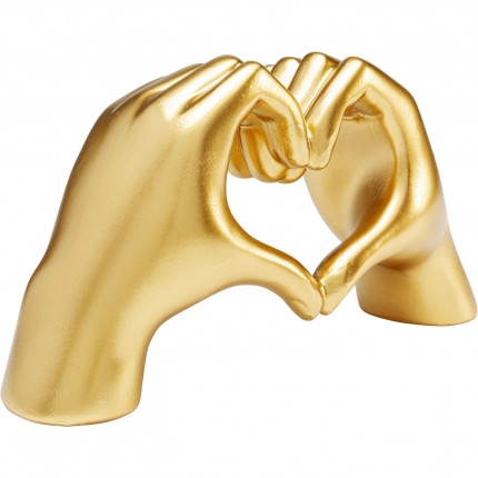 Déco mains dorées coeur 24cm Kare Design