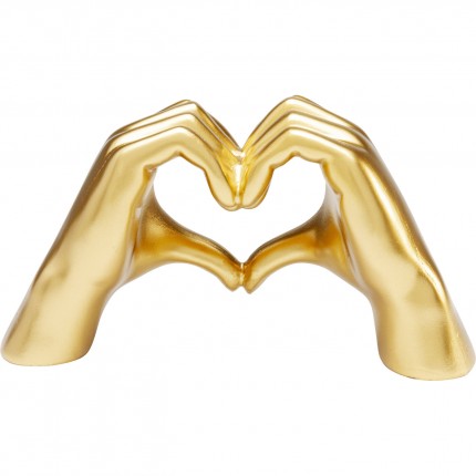 Déco mains dorées coeur 24cm Kare Design