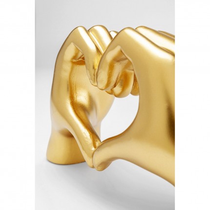 Déco mains dorées coeur 24cm Kare Design Déco mains dorées coeur 24cm Kare Design