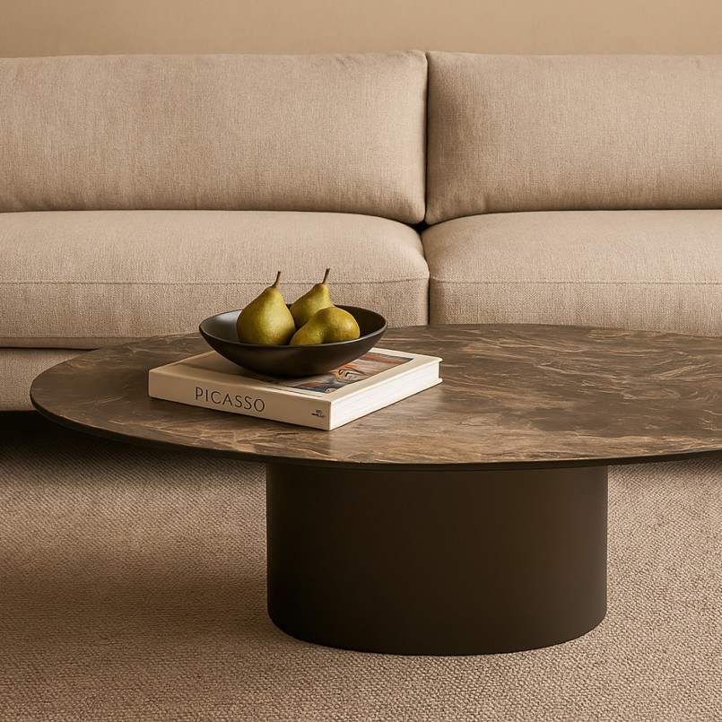 Table basse en grès et acier - Paso - Kare Design