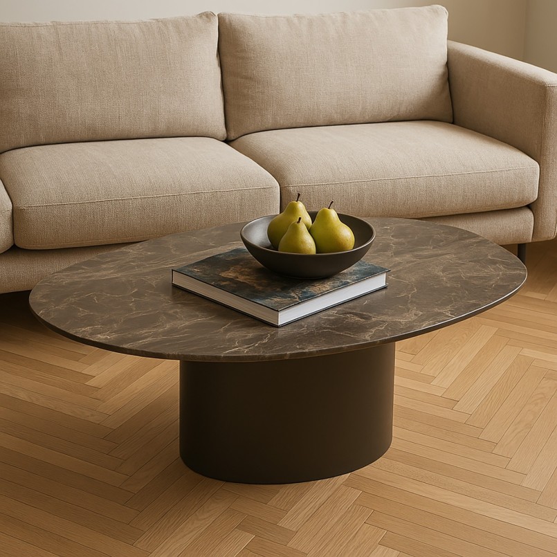 Table basse en grès et acier - Paso - Kare Design